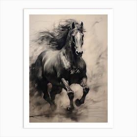 A Horse Painting In The Style Of Chiaroscuro 1 Art Print