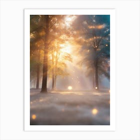 Rays Of Light In The Forest 4 Art Print