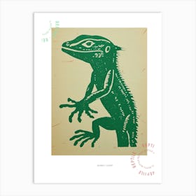 Forest Green Skinks Lizard Bold Block Colour 4 Poster Art Print