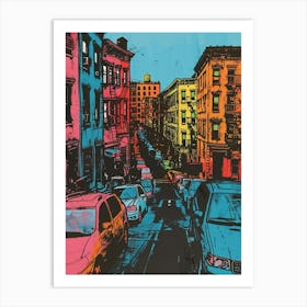 Lower East Side New York Colourful Silkscreen Illustration 3 Art Print