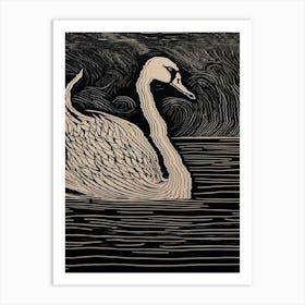 Swan On The Lake Wall Art Above Tv Art Print