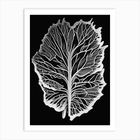 Wild Lettuce Leaf Linocut 4 Art Print