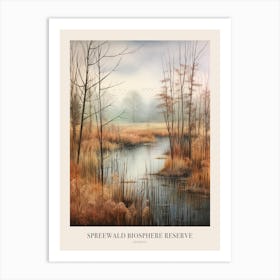 Autumn Forest Landscape Spreewald Biosphere Reserve Germnany Poster Art Print