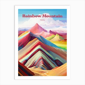 Rainbow Mountain Vinicunca Travel Art Art Print