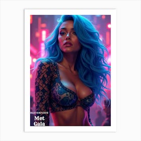 Sexy Blue Hair Art Print