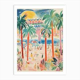 Rimini   Italy Beach Club Lido Watercolour 1 Art Print
