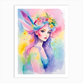 Watercolor Of A Fairy Art Print