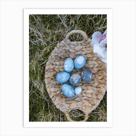 Blue Easter Eggs 5 Art Print