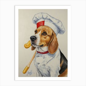 Chef Beagle 1 Art Print