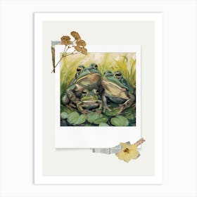 Scrapbook Frogs Fairycore Painting 3 Art Print