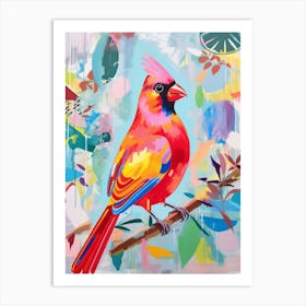 Colourful Bird Painting Cardinal 3 Art Print