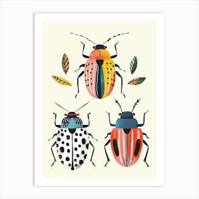 Colourful Insect Illustration Flea Beetle 8 Art Print