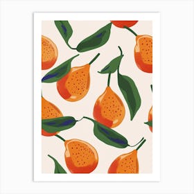 Citrus Fruit Pattern Illustration 2 Art Print