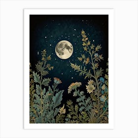 Moon In Forest Style William Morris 3 Art Print