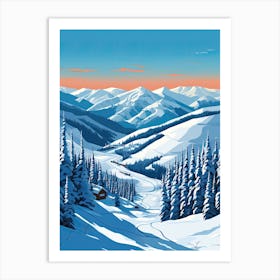 Taos Ski Valley   New Mexico, Usa, Ski Resort Illustration 2 Simple Style Art Print