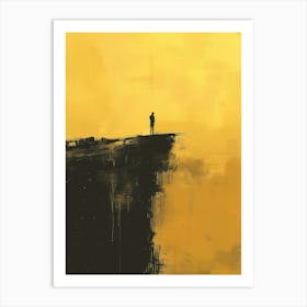Man Standing On A Cliff Art Print