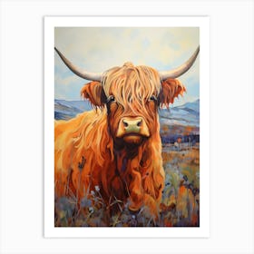 Neutral Tones Portrait Of Highland Cow 2 Art Print