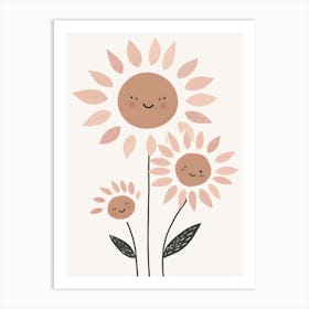 Happy Sunflowers Kids and Nursery Art Print