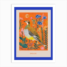 Spring Birds Poster Grouse 1 Art Print