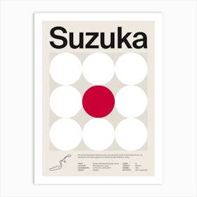 Mid Century Suzuka F1 Art Print