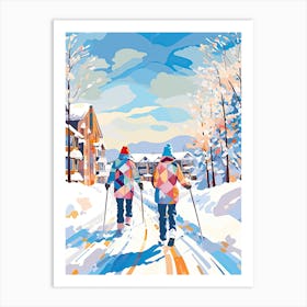 Stowe Mountain Resort   Vermont Usa, Ski Resort Illustration 2 Art Print