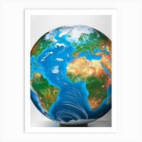 An Illustrious Piece Of Digital Render Of A Globe Highlighting Every Continent On Planet Earth Pred (3) Art Print