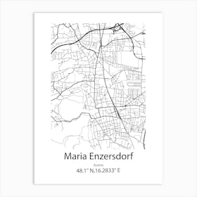 Maria Enzersdorf,Austria Minimalist Map Art Print