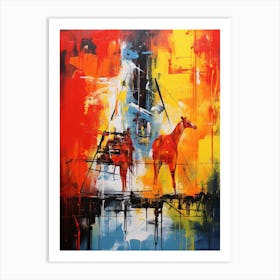 Giraffe Abstract Expressionism 4 Art Print