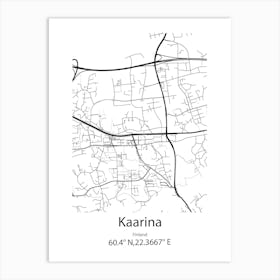 Kaarina,Finland Minimalist Map Art Print