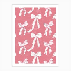 Pastel Pink Bows 1 Pattern Art Print