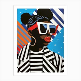 Black Woman In Sunglasses 3 Art Print