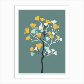 Ginkgo Tree Flat Illustration 5 Art Print