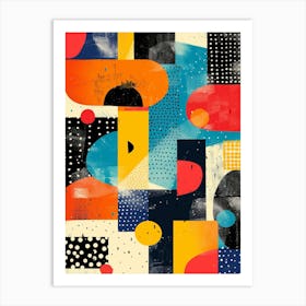 Playful And Colorful Geometric Shapes Arranged In A Fun And Whimsical Way 30 Art Print