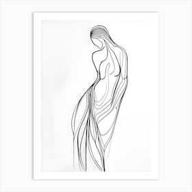 Line Drawing Of A Woman Art Print