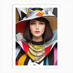 Woman In A Hat - Cubism 3 Art Print