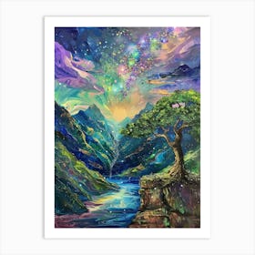 Magical Mountains Painting Art Print