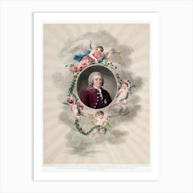 The Portrait Of Carl Linnaeus From The Temple Of Flora (1807), Robert John Thornton Art Print