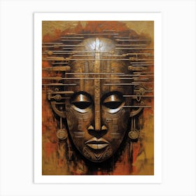Soulful Tribes: African Mask Impressions Art Print