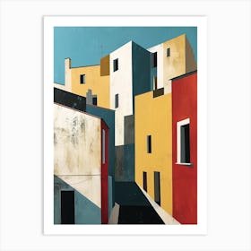 Bologna Beauty: Colorful Residences in the Red City, Italy Art Print