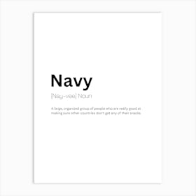 Navy Definition Meaning Art Print