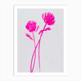 Hot Pink Prairie Clover Art Print