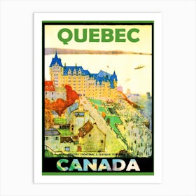 Quebec, Canada, Vintage Travel Poster 1 Art Print