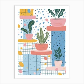 Potted Plants Pattern Art Print