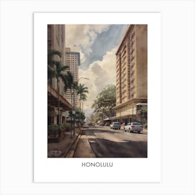 Honolulu Watercolor 1travel Poster Art Print