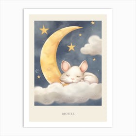 Sleeping Baby Mouse 2 Nursery Poster Art Print