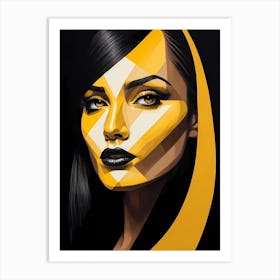 Pop Art Woman Portrait Abstract Geometric Art (16) Art Print