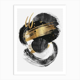 Black And Gold Abstract Painting 20 Art Print