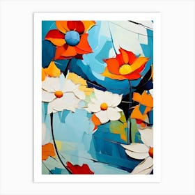 Abstract Flowers Painting Art Print