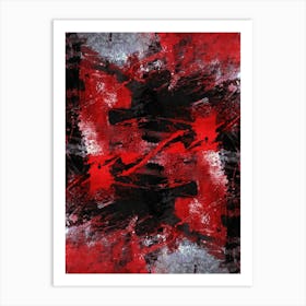 Abstract Red And Black Painting 1 Art Print