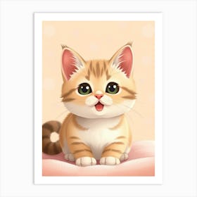 Japanese-Art Abyssinian Cat Art Print